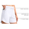G Gradual Women’s 5″ Athletic Running Shorts with Zip Pockets Stretchy Quick Dry High Waisted for Workout Gym Hiking(White)