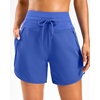 G Gradual Women’s 5″/7″ Athletic Gym Running Shorts with Zipper Pockets(Blue)