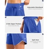 G Gradual Women’s 5″/7″ Athletic Gym Running Shorts with Zipper Pockets(Blue)