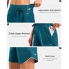 G Gradual Women’s 5″/7″ Athletic Gym Running Shorts with Zipper Pockets(Borealis Green)