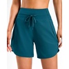 G Gradual Women’s 5″/7″ Athletic Gym Running Shorts with Zipper Pockets(Borealis Green)