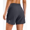 G Gradual Women’s 5″/7″ Athletic Gym Running Shorts with Zipper Pockets(Charcoal)