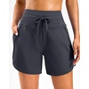 G Gradual Women’s 5″/7″ Athletic Gym Running Shorts with Zipper Pockets(Charcoal)