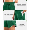 G Gradual Women’s 5″/7″ Athletic Gym Running Shorts with Zipper Pockets(Green)