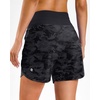 G Gradual Women’s 5″/7″ Athletic Gym Running Shorts with Zipper Pockets(Grey Camo)
