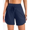 G Gradual Women’s 5″/7″ Athletic Gym Running Shorts with Zipper Pockets(Navy)