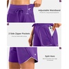 G Gradual Women’s 5″/7″ Athletic Gym Running Shorts with Zipper Pockets(Purple)