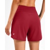 G Gradual Women’s 5″/7″ Athletic Gym Running Shorts with Zipper Pockets(Red)