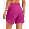 G Gradual Women’s 5″/7″ Athletic Gym Running Shorts with Zipper Pockets(Rose)
