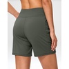 G Gradual Women’s Athletic Shorts 6″ High Waisted Casual Shorts for Women(Almond Green)
