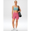 G Gradual Women’s Athletic Shorts 6″ High Waisted Casual Shorts for Women(Berry Rose)