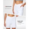 G Gradual Women’s Athletic Shorts 6″ High Waisted Casual Shorts for Women(White)