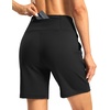 G Gradual Women’s Athletic Shorts 7 Inch with Zipper Pocket(Black)