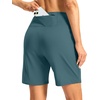 G Gradual Women’s Athletic Shorts 7 Inch with Zipper Pocket(Borealis Green)