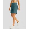 G Gradual Women’s Athletic Shorts 7 Inch with Zipper Pocket(Borealis Green)