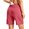 G Gradual Women’s Athletic Shorts 7 Inch with Zipper Pocket(Briar Rose)