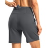 G Gradual Women’s Athletic Shorts 7 Inch with Zipper Pocket(Dark Grey)