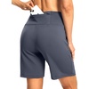 G Gradual Women’s Athletic Shorts 7 Inch with Zipper Pocket(Dusty Blue)