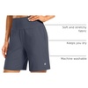 G Gradual Women’s Athletic Shorts 7 Inch with Zipper Pocket(Dusty Blue)