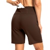 G Gradual Women’s Athletic Shorts 7 Inch with Zipper Pocket(Espresso)