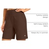 G Gradual Women’s Athletic Shorts 7 Inch with Zipper Pocket(Espresso)