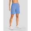 G Gradual Women’s Athletic Shorts 7 Inch with Zipper Pocket(Haze Blue)