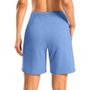 G Gradual Women’s Athletic Shorts 7 Inch with Zipper Pocket(Haze Blue)