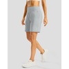 G Gradual Women’s Athletic Shorts 7 Inch with Zipper Pocket(Light Grey)