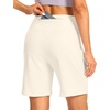 G Gradual Women’s Athletic Shorts 7 Inch with Zipper Pocket(Milky White)