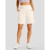 G Gradual Women’s Athletic Shorts 7 Inch with Zipper Pocket(Milky White)