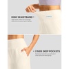 G Gradual Women’s Athletic Shorts 7 Inch with Zipper Pocket(Milky White)