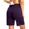 G Gradual Women’s Athletic Shorts 7 Inch with Zipper Pocket(Purple)