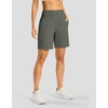 G Gradual Women’s Athletic Shorts 7 Inch with Zipper Pocket(Sage Green)