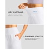 G Gradual Women’s Athletic Shorts 7 Inch with Zipper Pocket(White)