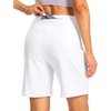 G Gradual Women’s Athletic Shorts 7 Inch with Zipper Pocket(White)