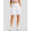 G Gradual Women’s Athletic Shorts 7 Inch with Zipper Pocket(White)