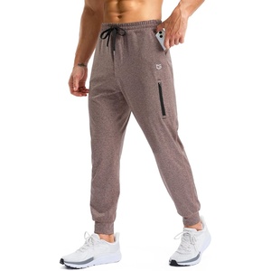 G Gradual Men’s Joggers with 4 Pockets Athletic Workout Sweatpants for Men(Dark Pink Heather)