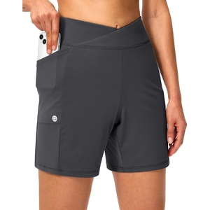 G Gradual Women’s Athletic Shorts 6″ High Waisted Casual Shorts for Women(Ash Dark Grey)