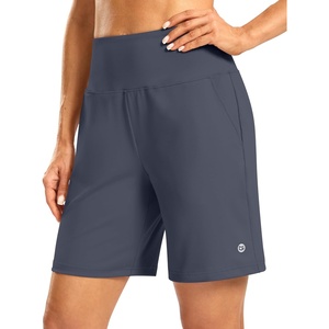 G Gradual Women’s Athletic Shorts 7 Inch with Zipper Pocket(Dusty Blue)