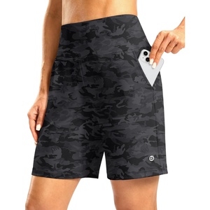 G Gradual Women’s Athletic Shorts 7 Inch with Zipper Pocket(Grey Camo)