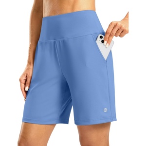G Gradual Women’s Athletic Shorts 7 Inch with Zipper Pocket(Haze Blue)