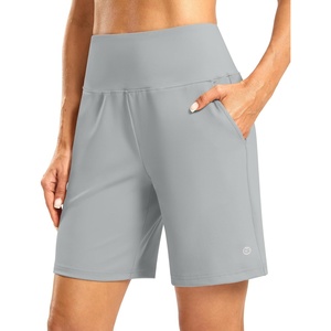 G Gradual Women’s Athletic Shorts 7 Inch with Zipper Pocket(Light Grey)