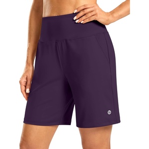 G Gradual Women’s Athletic Shorts 7 Inch with Zipper Pocket(Purple)