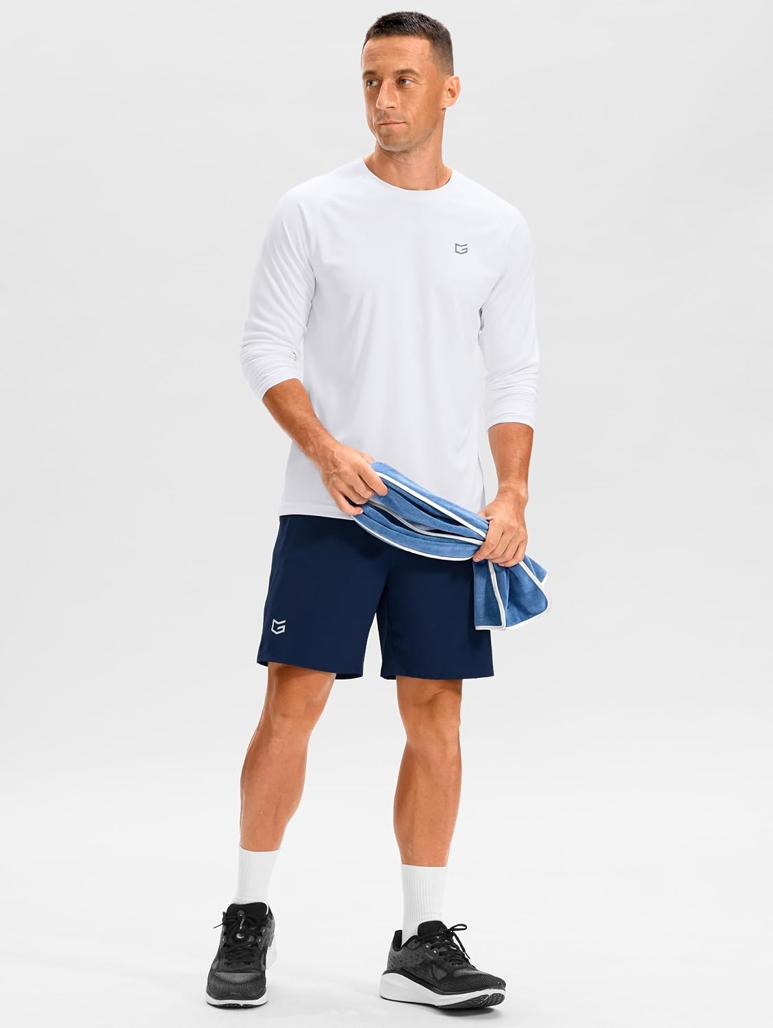 image:imageG Gradual Mens Athletic Running Shirts Long Sleeve Dry Fit Workout TShirtWhite