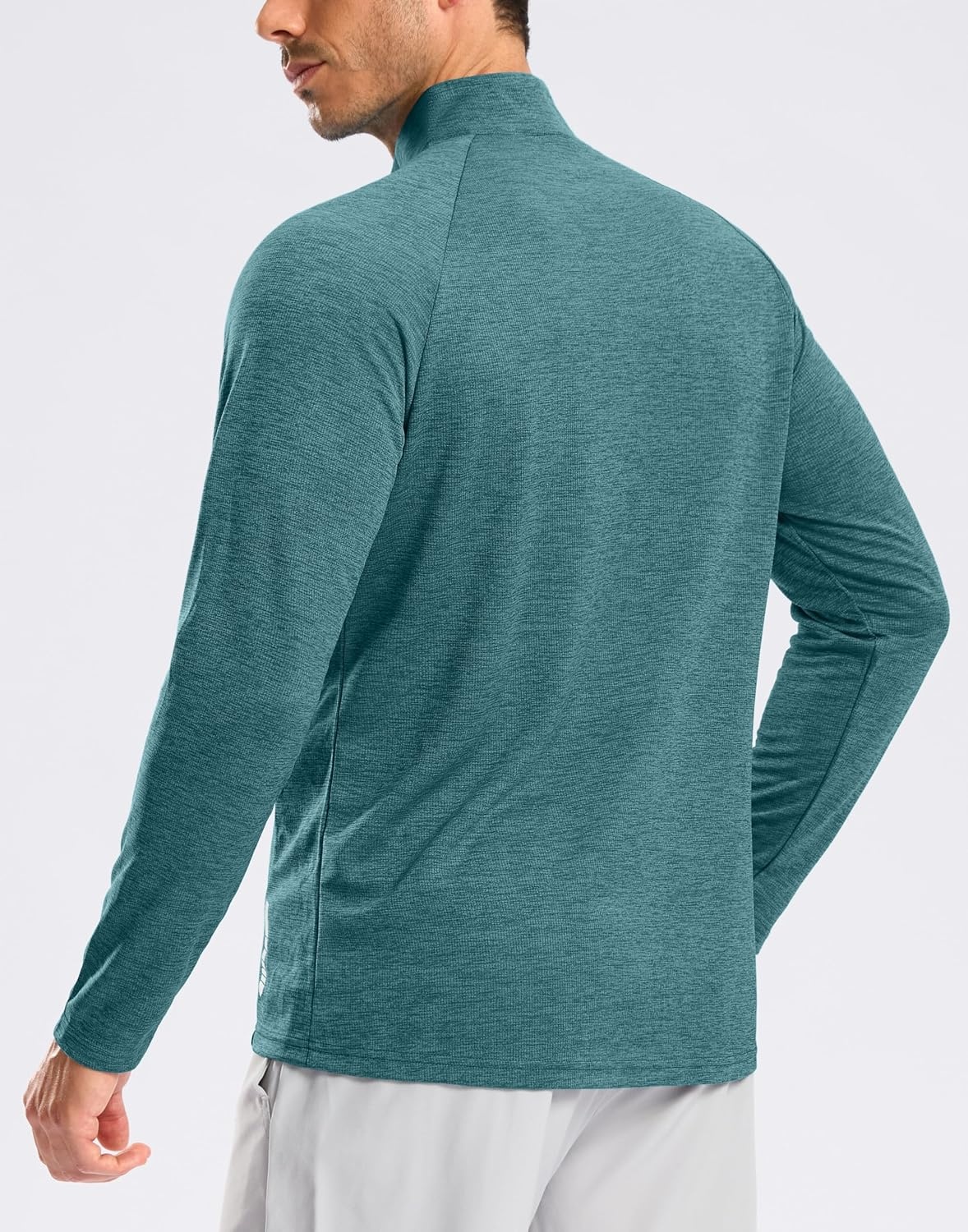 image:imageG Gradual Mens Quarter Zip Pullover Running Athletic Shirts Long SleeveCyan Heather