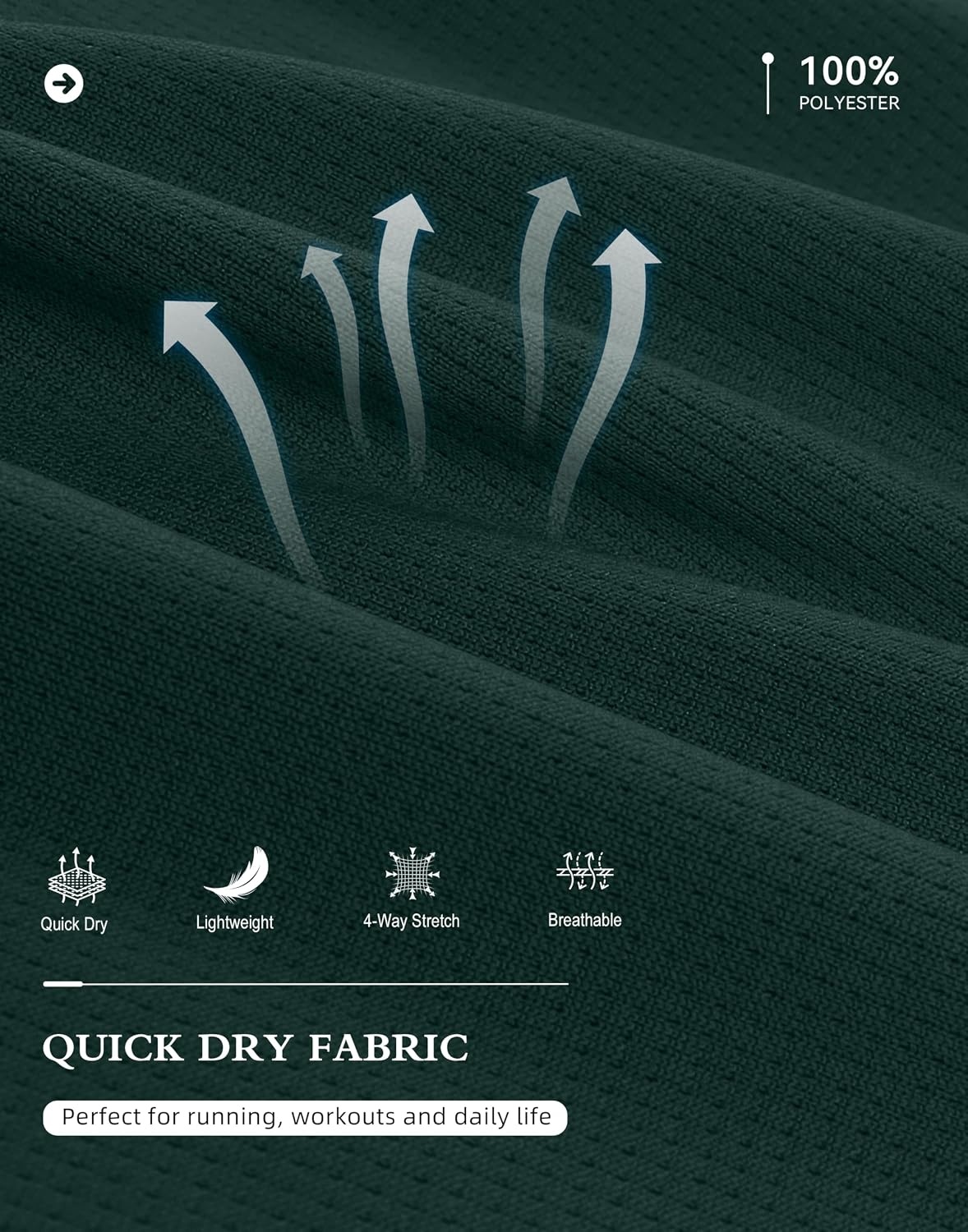 image:imageG Gradual Mens Quarter Zip Pullover Running Athletic Shirts Long SleeveDark Green