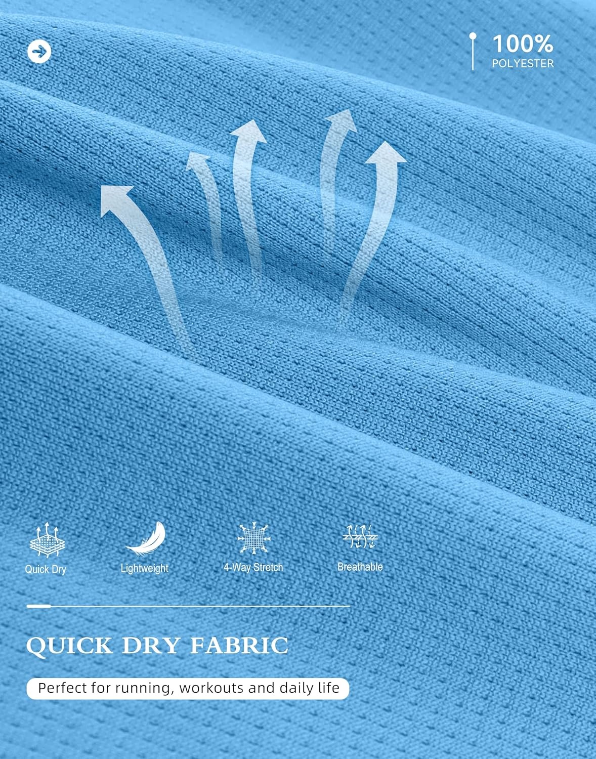 image:imageG Gradual Mens Quarter Zip Pullover Running Athletic Shirts Long SleeveLight Blue