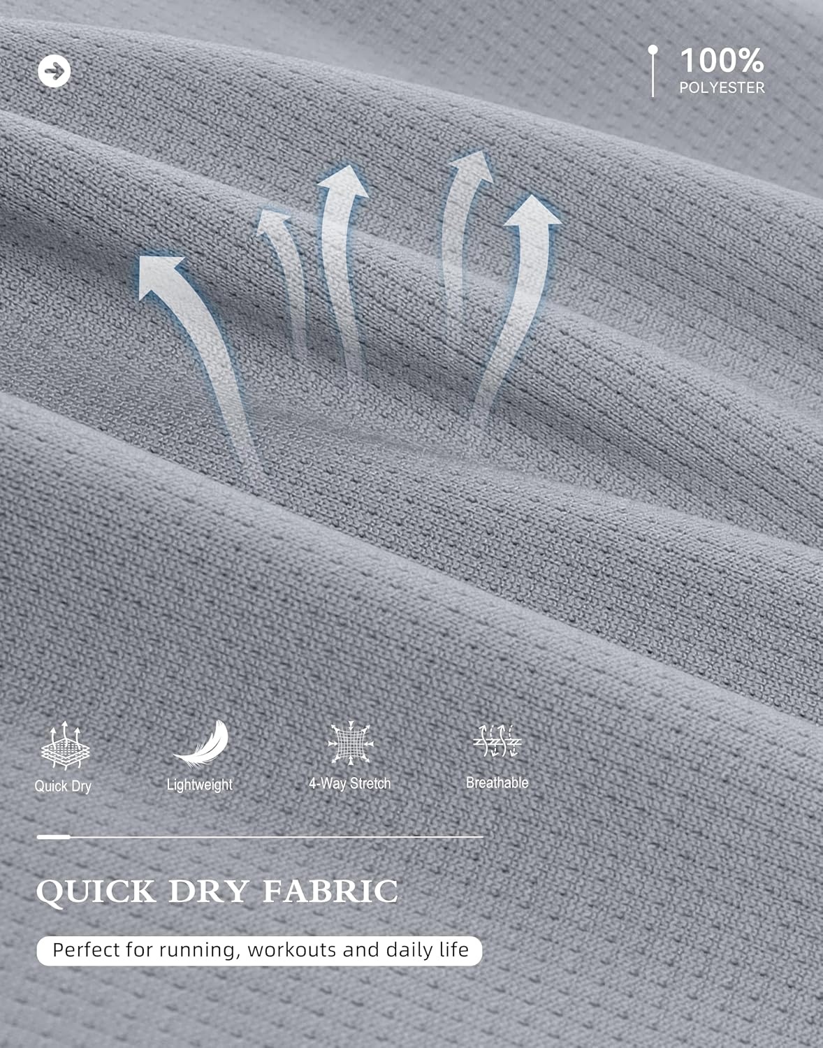 image:imageG Gradual Mens Quarter Zip Pullover Running Athletic Shirts Long SleeveLight Grey