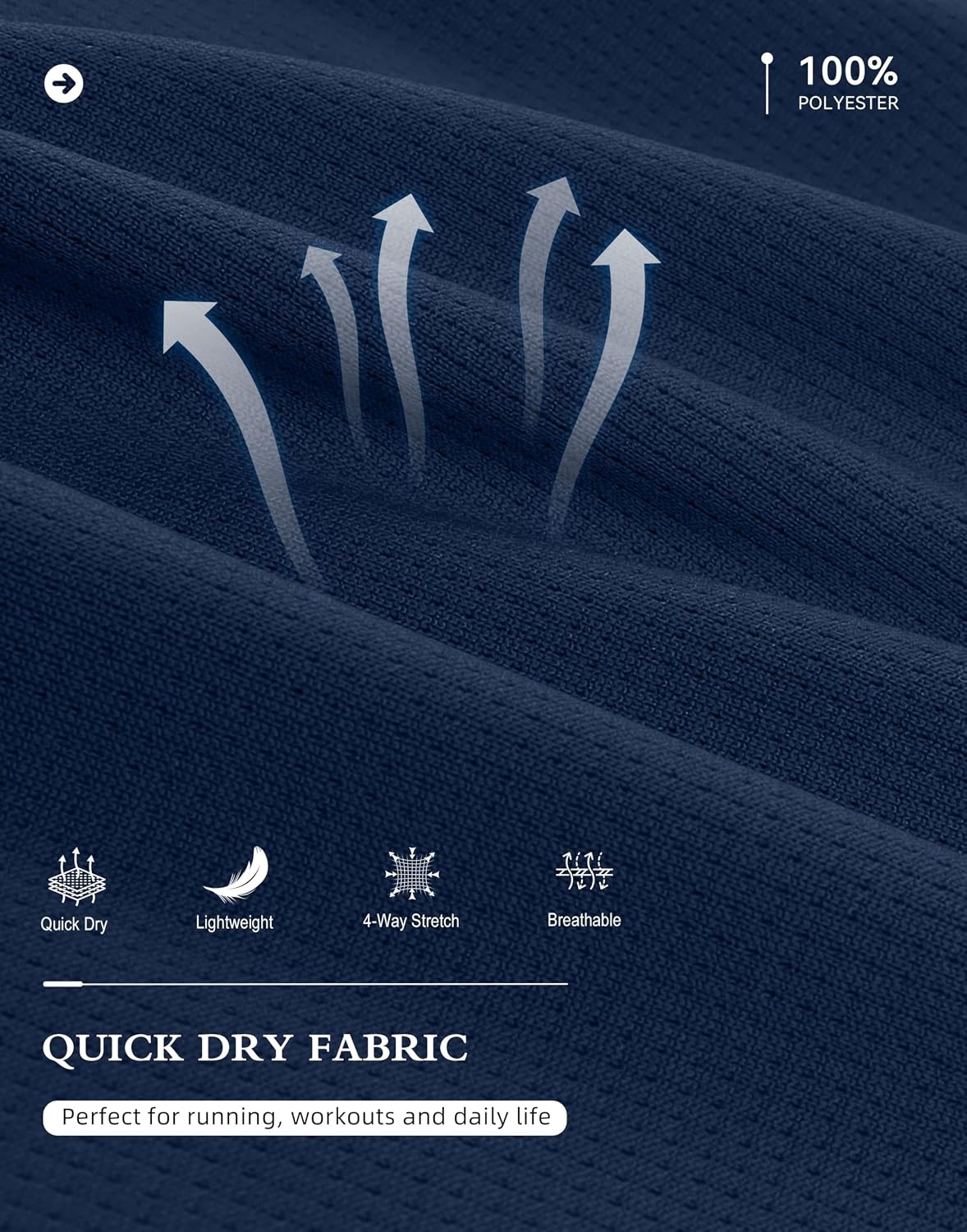 image:imageG Gradual Mens Quarter Zip Pullover Running Athletic Shirts Long SleeveNavy