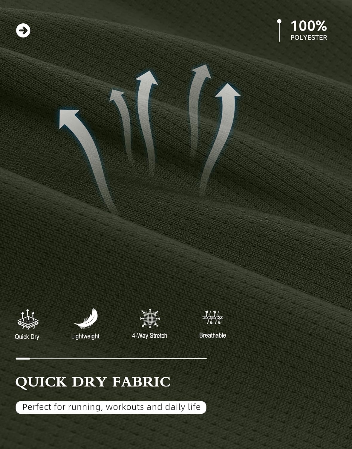 image:imageG Gradual Mens Quarter Zip Pullover Running Athletic Shirts Long SleeveOlive